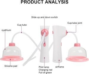Macchina Professionale per Massaggio e Ingrandimento del Seno, Dispositivo Elettrico di <span class=keywords><strong>Bellezza</strong></span> per Migliorare il Seno, Design con Pompa a Vuoto a 2 Misure, Aspirazione con 2 Coppe - Product Image 3