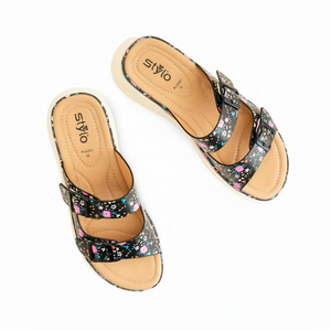 Sandalias de tacón formales negras PU0381 Slipper - Product Image 1