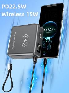 Batterie externe de voyage sans fil 6 en 1 <span class=keywords><strong>Chargeur</strong></span> rapide portable 15000mAh Câbles intégrés Affichage LED Batterie externe pour airpod - Product Image 2