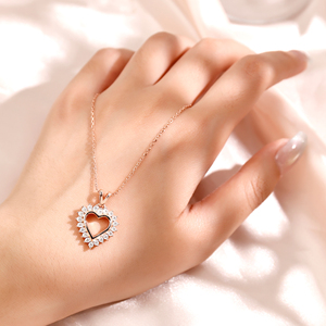 D Color VVS1 Moissanite Chic Fashion Fine Jewelry Luxury Striking 925 Sterling Silver Heart <strong>Crown</strong> <strong>Pendant</strong> <strong>Necklace</strong> - Product Image 5