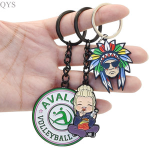 QYS Factory <b>Custom</b> Logo Keyring Cartoon Letter Personalised <b>Key</b> Chain Hard Soft Enamel Metal Keychain Art Collectible - Product Image 1