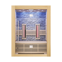 Série de pierres coulées Sauna infrarouge lointain de luxe pour 2 personnes Hammam Spa extérieur Bain de vapeur Cabine Sauna à vapeur sèche en bois