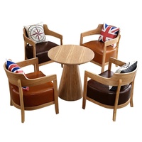 Ensemble de négociation personnalisable en bois de style nordique moderne, table basse et chaises sur mesure pour salon commercial, hôtel et entreprise