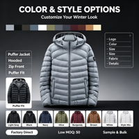 Veste matelassée légère et chaude surdimensionnée personnalisée L-7XL pour hommes, veste matelassée pour hommes, manteau en duvet pour hommes