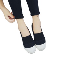 Fabricants vente en gros saisons chaussures simples couleur unie nouvelles dames respirant toile chaussures plates
