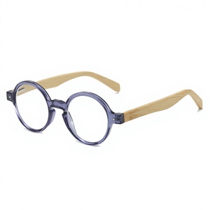 <span class=keywords><strong>Occhiali</strong></span> da Lettura Rotondi Retrò Piccoli Uomo Donna, Montatura Vintage con Aste in Bambù, <span class=keywords><strong>Occhiali</strong></span> Presbiopici con Cerniera a Molla, Montatura Ottica All'ingrosso - Product Image 3