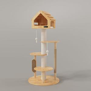 Arbre d'escalade de chat en bois de grande taille en gros d'usine pour plusieurs chats - Product Image 5