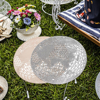 Sets de table 30 cm en PVC écologique antidérapant, motif floral zen asiatique, isolants, tissés et pressés, 6 pièces pour hôtel