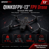 QINKOFPV Drone FPV professionnel de 13 pouces en fibre de carbone à forte capacité de levage |   Accessoires 6-8 kg 40 min 130 km/h 6000 m Altitude Drones longue portée