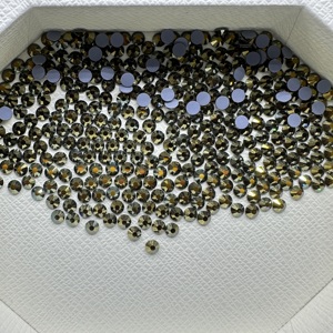 Colle forte écologique, strass <span class=keywords><strong>IRIG</strong></span> haute brillance à dos plat, sans plomb, pour vêtements et nail art, 12 facettes, en sachets - Product Image 1