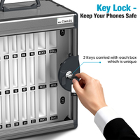 Armoire de sécurité murale en alliage d'aluminium Glosen R2624 pour téléphones portables, compartiment de rangement léger pour salles de classe scolaires