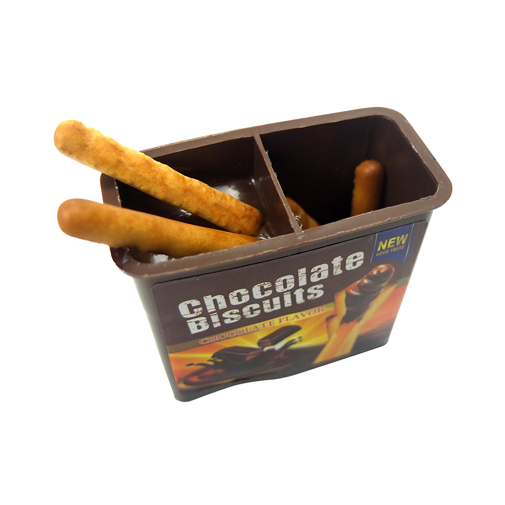 Упаковка в коробку, шоколадное печенье, хрустящее шоколадное варенье с печеньем на палец, палочки в чашке