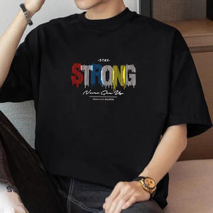 Nuevas Camisetas estampadas de moda de verano para hombres, manga corta, media manga, estilo coreano, ajuste holgado, 100% algodón, tela de 180 gramos - Product Image 6