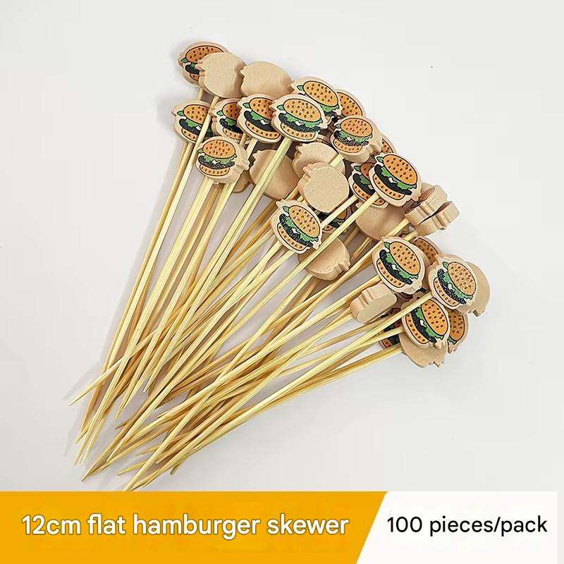 12 cm [tête plate] hamburger bambou 100/sac
