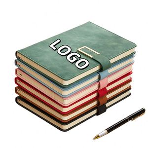 X515-1 Wholesale School Learning <b>Magnetic</b> Leather Portable Paperback Notepad Custom Printing A5 Journal Notebook - Product Image 1