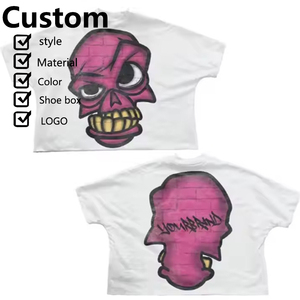 Venta al por mayor de camisetas de calle de hombre personalizadas de alta calidad de gran tamaño holgadas con gráficos, hechas de 100% algodón pesado. - Product Image 5