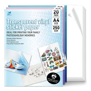 Gloss Waterproof Stickers Transparent A4 Adhesive Glossy Matte White Vinyl Sticker Paper For Inkjet Printer 8.5 X 11