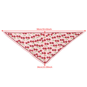 Sciarpa firmata vacanza estiva bandane di ciliegio dolce vacanza ragazze sciarpa triangolare da donna moda foulard in seta - Product Image 6