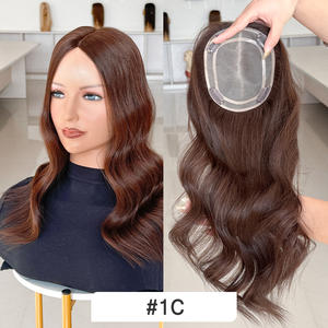 ท็อปเปอร์ผมแท้สีน้ำตาลเข้มแบบดิบ รัสเซีย  ฐานโมโน 5x6  ท็อปเปอร์ผมแท้สำหรับผู้หญิง พร้อมส่ง - Product Image 3