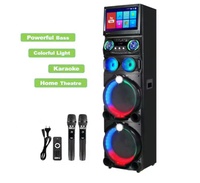 Enceinte active sur chariot GD-1419 >800W avec lumières LED RGB pour recharge sans fil 5.3 et écran d'affichage - Enceinte DJ portable