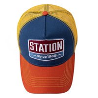 Gorra Trucker Deportiva Vintage Unisex de 5 Paneles con Costuras en Contraste Multicolor, Transpirable, para las Cuatro Estaciones