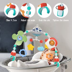 Siège auto musical pour bébé 0-12 <span class=keywords><strong>mois</strong></span> à piles Jouets pour bébés-Activités de voyage pour bébé Mobile pour berceau pour garçon - Product Image 4
