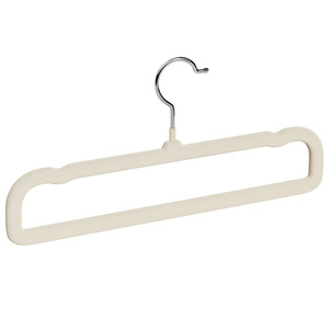 Cintre floqué pour pantalon blanc cassé, gain de place, antidérapant, type crochet, organisateur de pantalons et jupes, forme rectangulaire, en PP - Product Image 3