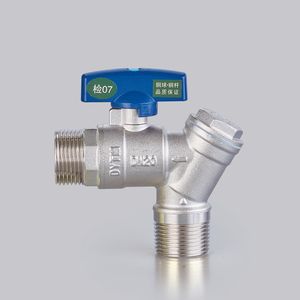 Robinet à bille angulaire en laiton DunYun, finition nickel-chrome HPb 59-1 / CW617, pour machine à laver - Product Image 4