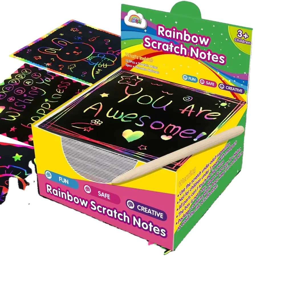 Regali per adolescenti e piccoli regali per bambini grandi mestieri per bambini e Tweens Rainbow Scratch Art per bambini Mini note