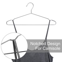 Cintre en métal chromé avec conception de vêtements, soutien de cintres, 10 pièces, vente en gros