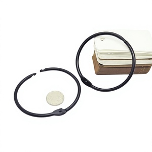 Yiwang วงแหวน3นิ้ว76มม. โลหะสีดำหลวมหนังสือแหวนบานพับ - Product Image 1