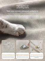 Sofá Cama Eléctrico Funcional para Mascotas, Tela Antiarañazos para Gatos, Doble Uso, Moderno, Estructura de Madera Simple, Sofá de 3 Plazas con Respaldo Dividido