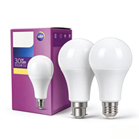 Ampoule LED Ronde B22 5W-60W à Vente Directe Usine, Lampe Résidentielle AC Culot E27, Blanc Froid 6500K, Plastique, Certifiée Energy Star, IRC 80