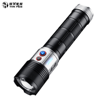Lampe torche tactique en alliage d'aluminium, super lumineuse avec lumière latérale, rechargeable, LED, étanche, pour situations d'urgence, camping en plein air