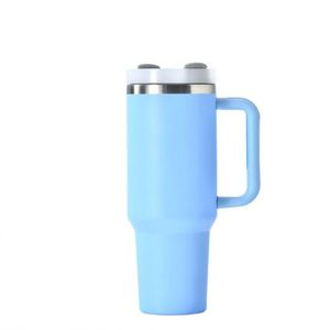 Vaso Térmico de 40 oz con Logotipo Personalizado, Botella de Agua Aislada de Acero Inoxidable, Taza de Café de 40 oz, Vasos de Viaje para Auto con Asa y Tapa con Pajita - Product Image 2
