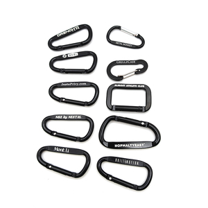 YYX düz kenar özel lazer baskı logo karabina Caribeaner klip alüminyum D halka şekli Carabeaner anahtarlık anahtarlık kanca - Product Image 4