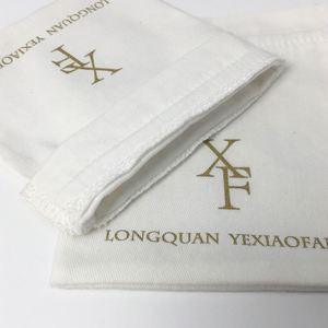 Eco Cotton <b>Drawstring</b> Jewelry Bag Custom logo White Clothing Cotton <b>Pouch</b> for Mobile - Product Image 5