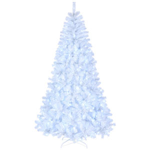 Árbol de Navidad Artificial Blanco de 2.4 Metros con 670 Luces Blancas Cálidas, Enchufable, Decoración para Interiores - Product Image 1