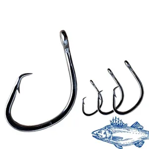 New 1/0 to 16/0 High carbon Mutsu Jig Tuna hook Offset Circle Hooks With Barbed For Saltwater deep sea Kail Pancing