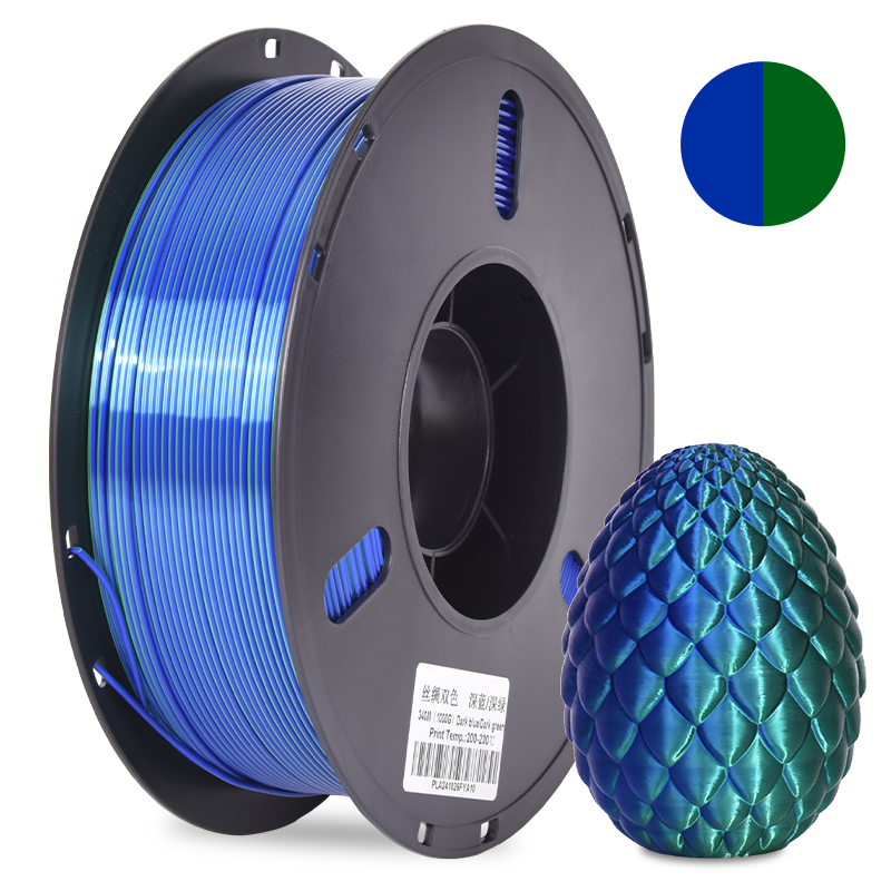 PLA Seda Dual Azul Profundo-Verde Profundo 1kg