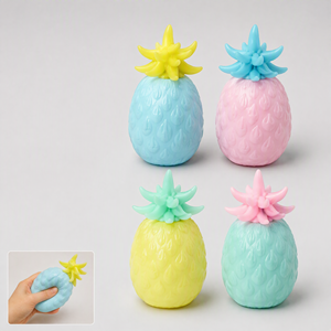 Pelota de goma suave con forma de fruta para apretar al por mayor - Juguete sensorial antiestrés de piña para adultos y adolescentes, OEM personalizado - Product Image 1