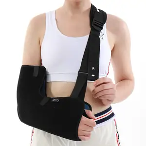 HKJD OEM ayarlanabilir tıbbi ortopedik siyah kol askısı dirsek desteği özelleştirilmiş köpük kol askısı ve omuz Immobilizer