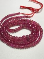 Perles Rondelles en Rubis Micro-facettées Transparentes de Haute Qualité - Magnifiques - Environ 16 pouces de long