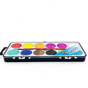 Lot de 12 couleurs de peintures aquarelles solides, portables, non toxiques et sûres, avec pinceau, pour l'école et les enfants - Vente en gros à prix abordable - Product Image 6