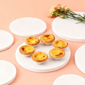 Bases Redondas para Pastel de Cartón Corrugado Blanco, Resistentes y Profesionales, de 1/2 Pulgada de Grosor, con Bordes Lisos y Rectos, en Paquete al por Mayor - Product Image 1