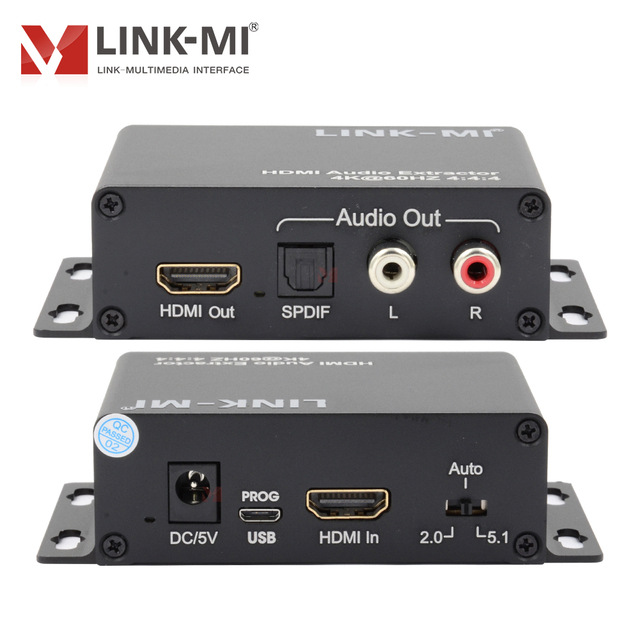4K HDMI Audio Extractor HDMI 2.0 Audio Converter SPDIF Optical RCA Stereo Audio Splitter HDCP 2.2 4K60Hz