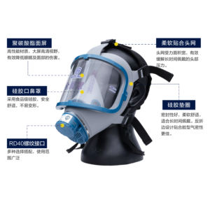 Masque à gaz complet Haigu HG-911 Classe 2 pour gaz H2S, protection contre le sulfure d'hydrogène, réutilisable, ajustement confortable, fabriqué en Chine, personnalisable - Product Image 6