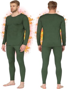 Ensembles de sous-vêtements thermiques en polyester bleu marine pour hommes et caleçons longs en polaire à séchage rapide - Product Image 5