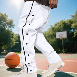 Pantalon de jogging respirant pour homme, style hip-hop américain, taille élastique, boutons et fermeture éclair latérale - Product Image 1