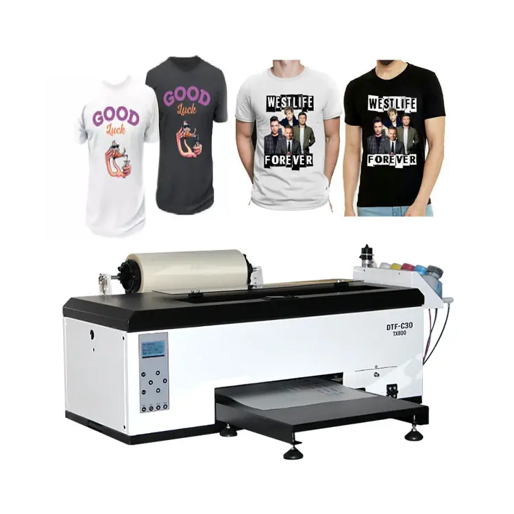 High Speed 12 13 Inch 30cm 33cm Roll A4 A3 Size Inkjet DTF Printer For T Shirts Clothes Garment With Epson Tx800